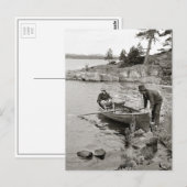 1906年、ホワイトフィッシュベイの釣り旅行 ポストカード (正面/裏面)