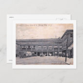 1906年 ヴィンテージ ニュージャージー州 ジャージーシティの鉄道駅とフェリー ポストカード (正面/裏面)