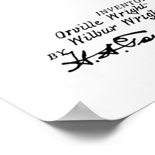 1906 Wright Brothers Airplane Patent Drawing Print ポスター (角)