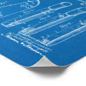 1907ゴルフクラブヘッド特許アートスケッチプリント ポスター (角)