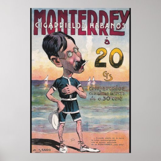 1907ヴィンテージMonterrey葉巻広告 ポスター (正面)