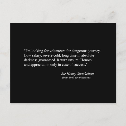 1907年シャックルトンNIMROD遠征のための広告 ポストカード (正面)