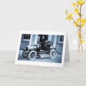 1907自動車ドライバーのモータリストヴィンテージ カード (黄色い花)