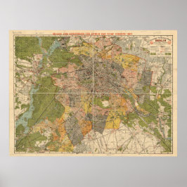 1907 Berlin Transportation Map – Germany Map ポスター