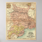 1907, Map, Bengal, Sikkim, India ポスター (正面)