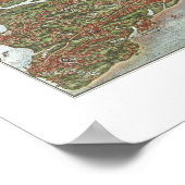 1907 New York & Vicinity Birds Eye Panoramic Map ポスター (角)