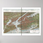 1907 New York & Vicinity Birds Eye Panoramic Map ポスター (正面)
