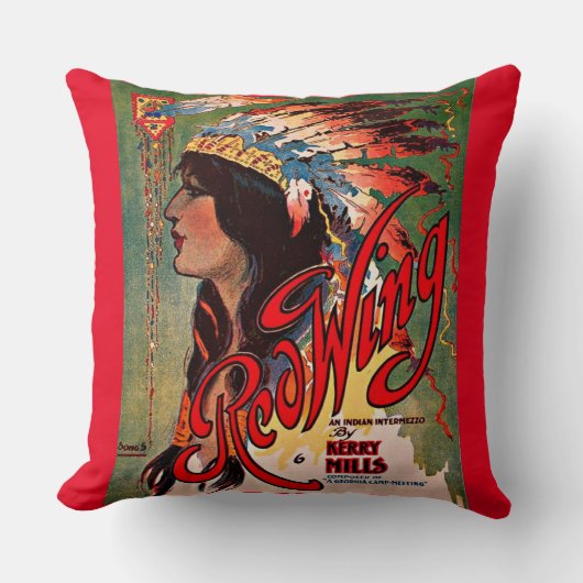 1907 Redwing sheet music coverプリント クッション (正面)