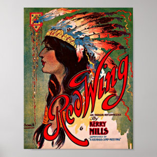 1907 Redwing sheet music coverプリント ポスター