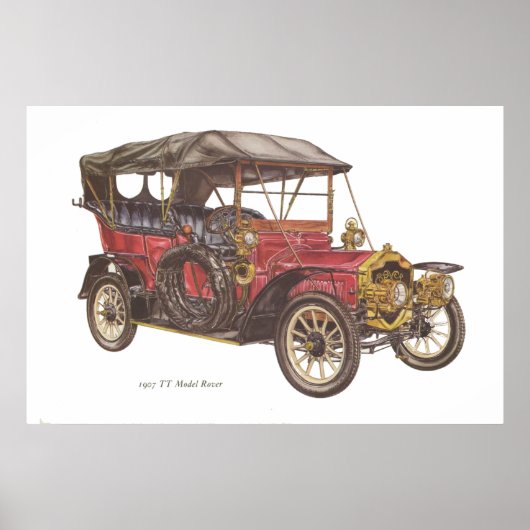 1907 TTモデルローバー自動車 ポスター (正面)
