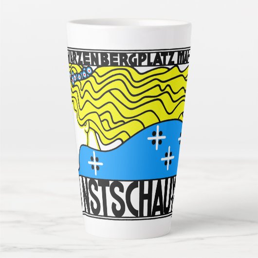 1908ウィーンアールヌーボーアートショーフェアメイド カフェラテマグ (正面)