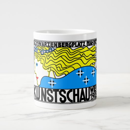 1908ウィーンアールヌーボーアートショーフェアメイド ジャンボコーヒーマグカップ (正面)