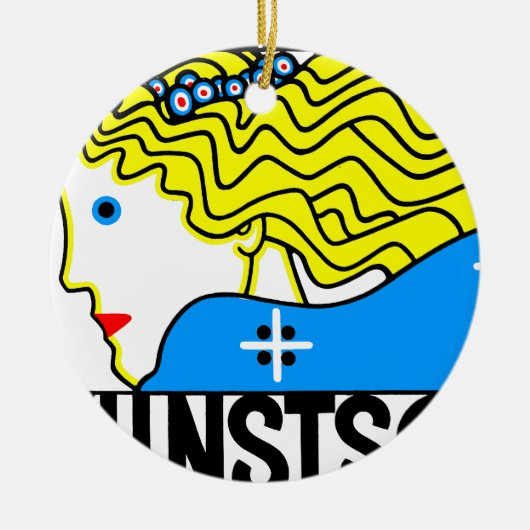 1908ウィーンアールヌーボーアートショーフェアメイド セラミックオーナメント (正面)