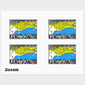 1908ウィーンアールヌーボーアートショーフェアメイド 長方形シール (シート)