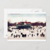 1908ヴィンテージスケートで滑るアットリンカーンパークシック ポストカード (正面/裏面)