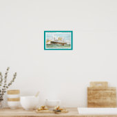 1908年のオランダ・アメリカ線ロッテルダム ポスター (キッチン)