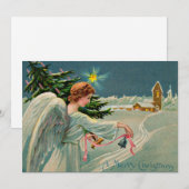 1908年のクリスマスの天使 メリークリスマス シーズンカード (正面/裏面)