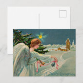 1908年のクリスマスの天使 メリークリスマス シーズンポストカード (正面/裏面)