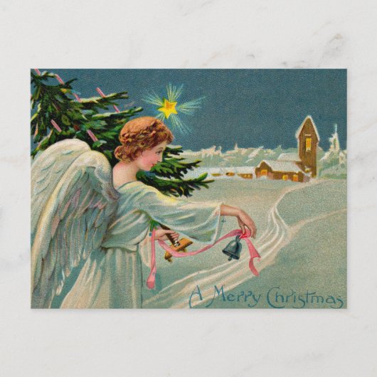 1908年のクリスマスの天使 メリークリスマス シーズンポストカード (正面)