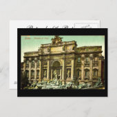 1908年の旧ポストカード、ローマ、フォンタナディトレヴィ ポストカード (正面/裏面)