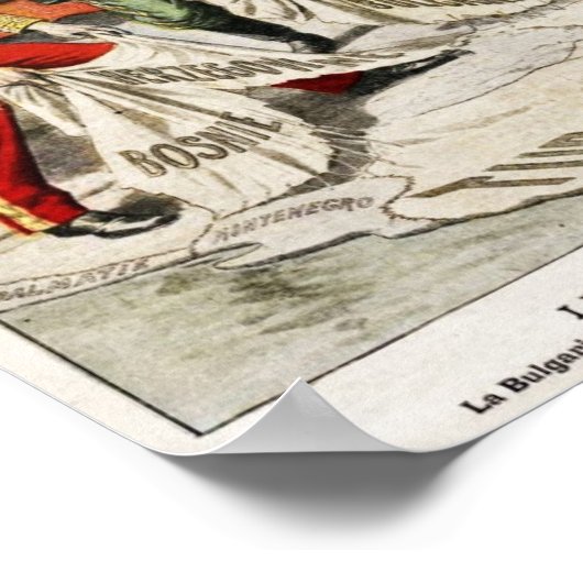 1908年ボスニア危機第一次世界大戦前イラストレーション ポスター (角)