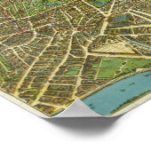 1908年ロンドンヴィンテージ地図ポスター ポスター (角)