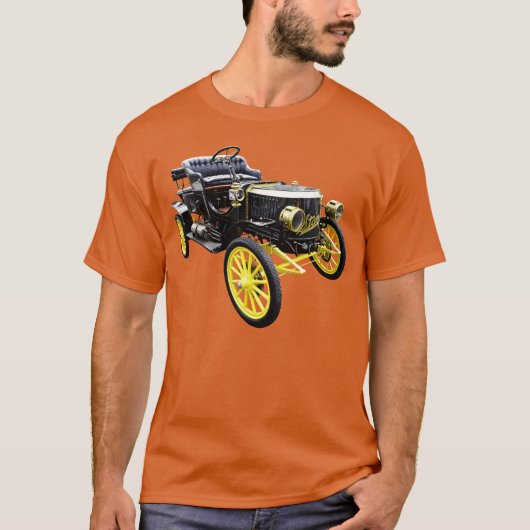 1908年式スタンレー・スチーマーモーターカー  ジョークグッズ Tシャツ (正面)
