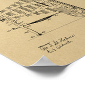 1908年折りカメラ特許美術スケッチプリント ポスター (角)