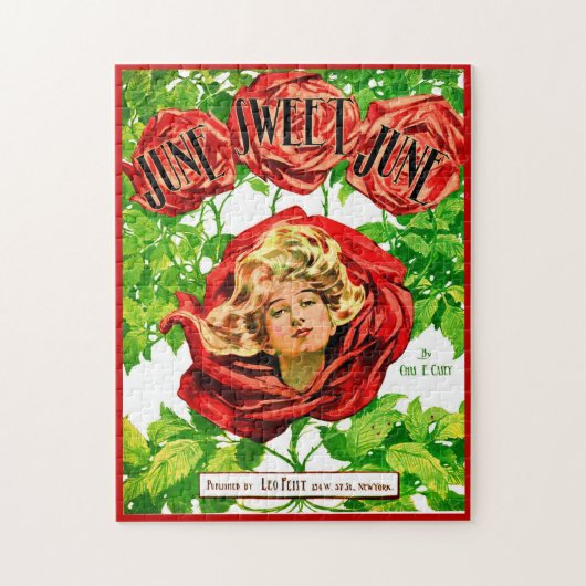1908年6月甘い6月楽譜カバー ジグソーパズル (縦)