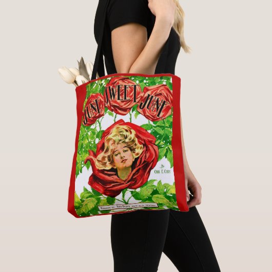 1908年6月甘い6月楽譜プリント トートバッグ (クローズアップ)