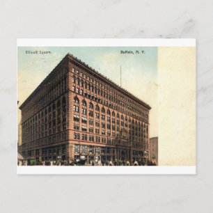 1909ヴィンテージエリコット広場,バッファロー, NY ポストカード