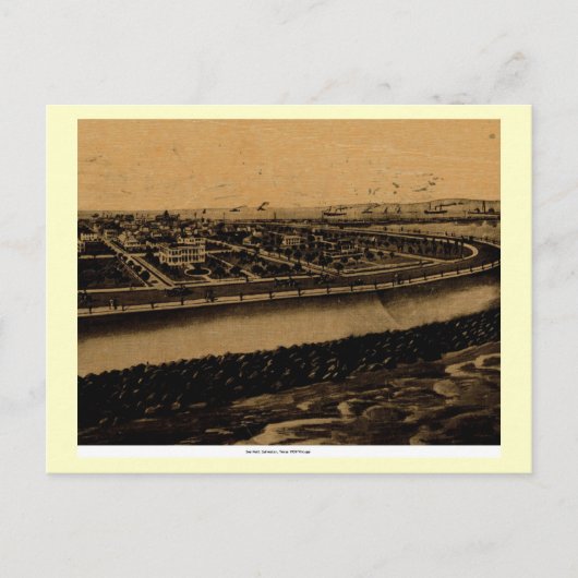 1909ヴィンテージ、ガルベストン、シーウォール ポストカード (正面)