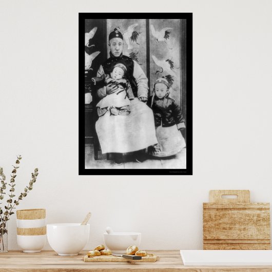 1909中国の年父と兄とのプーイ天皇 ポスター (キッチン)