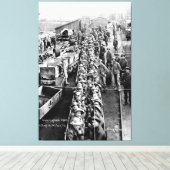 1909年に地下鉄に乗る準備ができた電車の炭鉱夫 キャンバスプリント (インサイチュ (ウッドフロア))