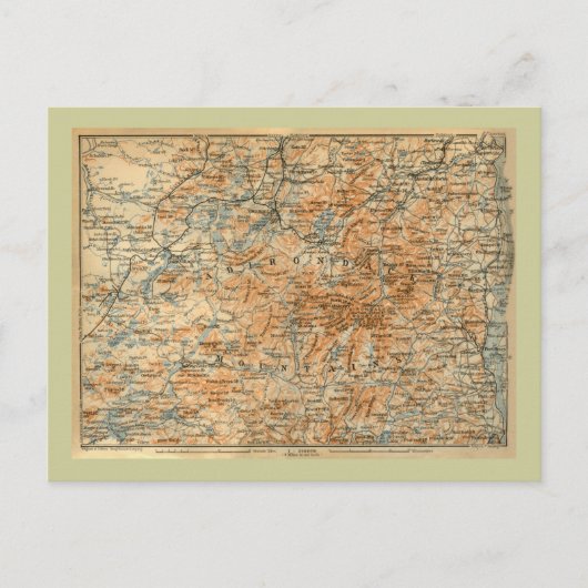 1909年のアディロナックス地図Baedeker's Travel Guide ポストカード (正面)