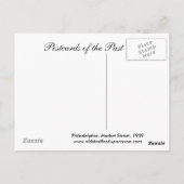 1909年の旧はがき、フィラデルフィアのマーケットセント ポストカード (裏面)