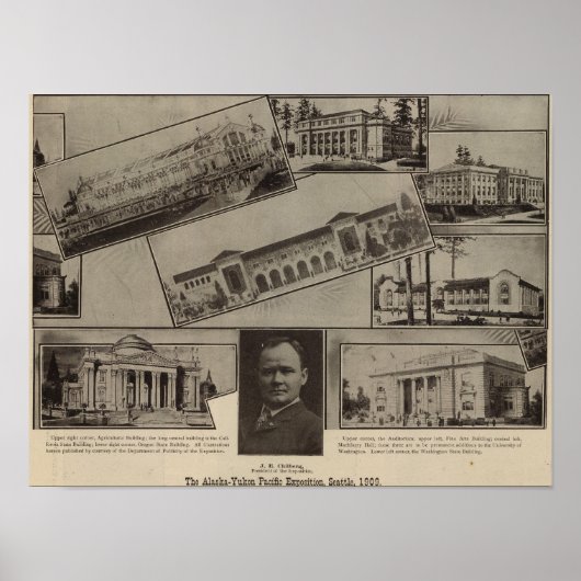 1909年シアトル、アラスカ・ユーコン環太平洋博覧会 ポスター (正面)