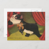 1909年遊のPCからバイオリンのCat's Sonet ポストカード (正面/裏面)