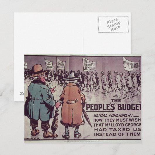 1909年「人民予算」 ポストカード (正面/裏面)