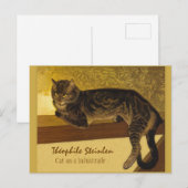 1909年、手すりにテオフィル・スタインレン・キャット ポストカード (正面/裏面)