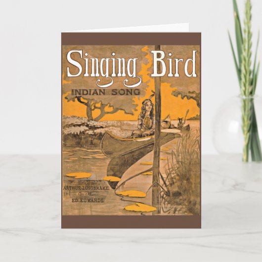 1909歌う鳥の楽譜プリント カード (正面)
