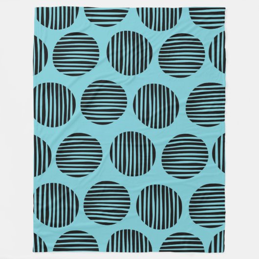 190917裏地 – 黒オンロビン卵ブルー フリースブランケット (正面)