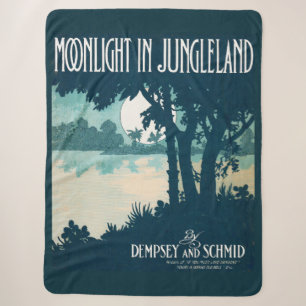 1909 Moonlight in Jungleland楽譜プリント シェルパブランケット