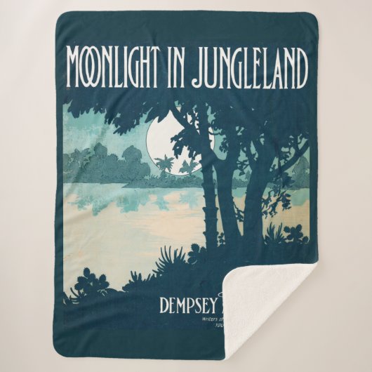 1909 Moonlight in Jungleland楽譜プリント シェルパブランケット (正面)