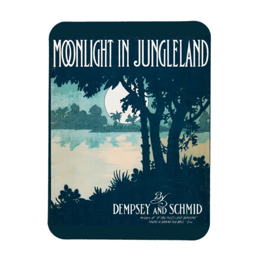 1909 Moonlight in Jungleland楽譜プリント マグネット (縦)