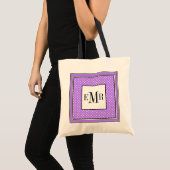 191薄紫のシックなTOTE_WHITEの点 トートバッグ (正面(商品))