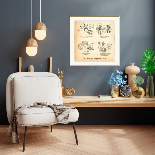 1910ゴルフ初心者プリント ポスター