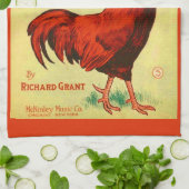 1910チャンティクレアシート音楽プリント キッチンタオル (折り畳み)