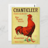 1910チャンティクレアシート音楽プリント ポストカード (正面/裏面)