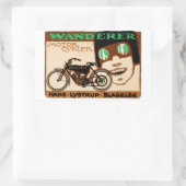 1910ワンダーモーターサイクルポスター 長方形シール (バッグ)